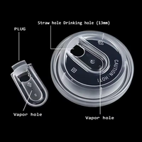 Couvre-gobelet multifonctionnel en PP de 90 mm, couvercle jetable en plastique pour boissons avec ouverture pour boire, pour boissons chaudes et froides, café, lait, thé