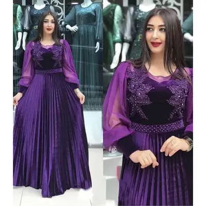 Plus Size African Party Kleider für Frauen 2022 New Fashion Dashiki Ankara Brautkleider Elegante muslimische Kaftan Plissee Maxi kleid