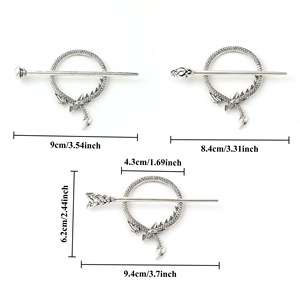 Épingle à Cheveux Viking Dragon Nœud Celtique Vintage Alliage Accessoire Cheveux Cadeau Femme - Product Image 2