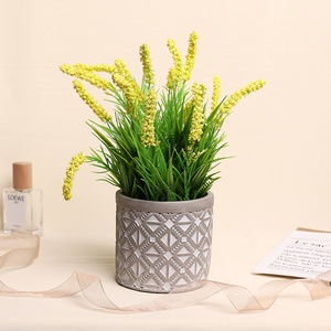 Fleurs artificielles Jinhe dans des pots en ciment 8x8x26cm pour décorations de maison et de mariage - Product Image 4