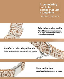 Conjunto de Collar y Correa <span class=keywords><strong>para</strong></span> Perro Hecho a Mano con Diseño Jacquard de Piel de Vaca, Diseño Anti-Atorcamiento y <span class=keywords><strong>Cierre</strong></span> de Botón - Product Image 6