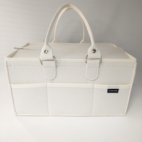 Sac à couches extra large en feutre écologique premium, anti-déformation, avec plusieurs poches avant et fermeture éclair, pour soins de bébé, à suspendre à la poussette