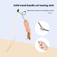 Bâtonnet en bois écologique pour chat, stimulant et anti-ennui, avec plume, clochette et jouet souris pour chat