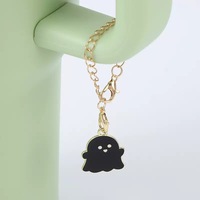 Porte-clés fantôme d'Halloween en alliage de zinc avec impression UV, motif dessin animé mignon, cadeaux de fête d'ambiance effrayante, idéal pour les friandises ou les tours d'attraction