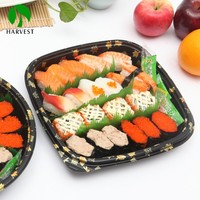 Maßgefertigte Quadratische Sushi-Party-Schale im Japanischen Stil aus Kunststoff mit Antibeschlag-Deckel