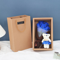 Boîte cadeau de bouquet de fleurs de savon 7 roses, cadeau romantique créatif pour la Saint-Valentin Qixi, cadeau pour petite amie, anniversaire, anniversaire de mariage