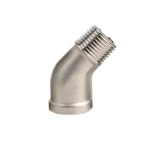 Accesorios de tubería macho hembra personalizados de acero inoxidable de codo de 45 grados de fundición a la DN10-DN100