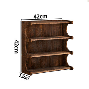 Support pour tasses à thé en bois massif de style chinois, étagère de présentation sur table, 42x15x38 Cm, pour rangement dans le salon - Product Image 4