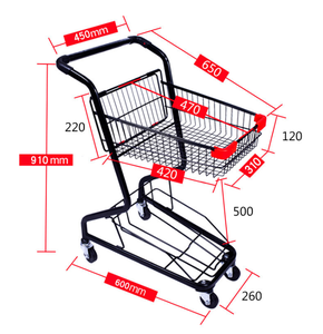 Üretici sıcak satış süpermarket 2 katmanlı alışveriş arabası sepeti plastik sepet ile - Product Image 4