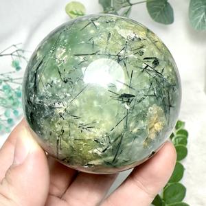 Vente en gros de sphères de préhnite de haute qualité, style bohème, pierre naturelle, pour une décoration intérieure unique et des cadeaux de vacances - Product Image 6