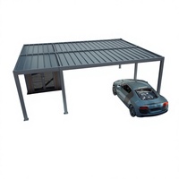 Pergola extérieure en alliage d'aluminium, toit rigide imperméable, abri de voiture fixe, structure métallique autoportante thermolaquée, taille personnalisable