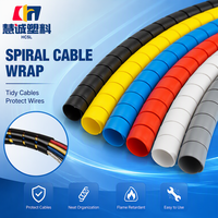 Bande de protection spirale, gaine de câble, tube de protection des fils, gestion des câbles, 8mm-42mm, noir, CE RoHS, sans halogène, anti-UV