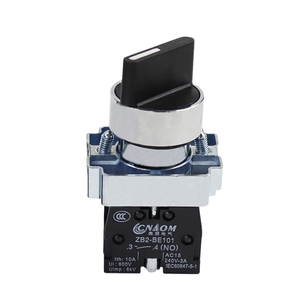 Bouton rotatif auto-bloquant 2 positions à point de contact argenté, style amélioré, 1NO/1NC, IP65, en alliage d'aluminium électronique - Product Image 1