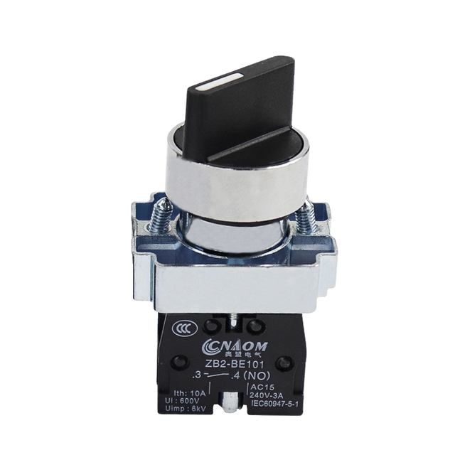 Chyf 22mm GB2-BJ21 Industrial 2 Position Rotary Push Button Switch Waterproof Round Head Plastic Push Button 1no 2no