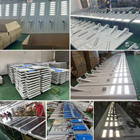 Lampadaire solaire extérieur tout-en-un IP65 avec détecteur de mouvement, gris, LED, alimenté par énergie solaire, fabrication directe