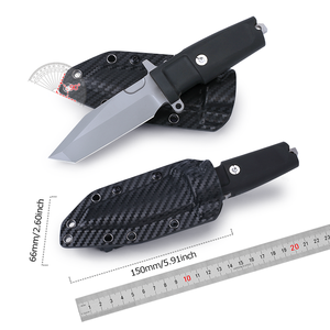 Navaja de Bolsillo Táctica Personalizable para Supervivencia, Hoja de Acero Inoxidable, Mango de Goma, Punta de Gota, Uso Industrial, Caza, EDC, DIY, OEM - Product Image 3