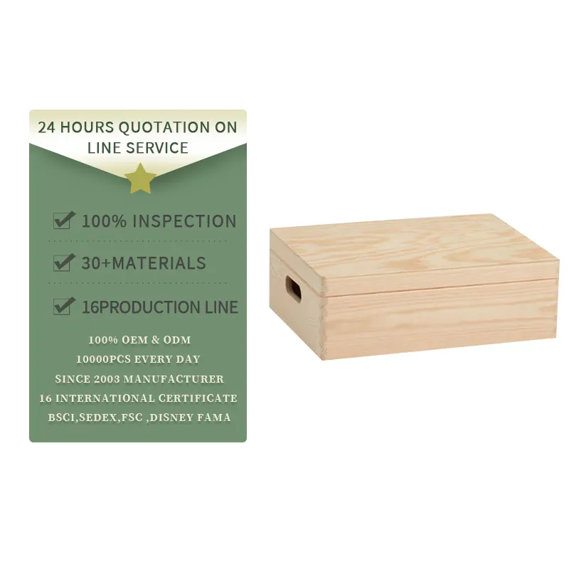 Packing Box Custom Square Wooden Suitable for Multiple Scenarios Small Wooden Wood Contemporary Box & Case Decoration & Gift