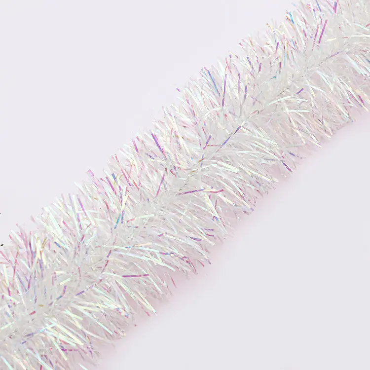 Metallic Christmas decoration luxury tinsel garland PET wire tinsel garland