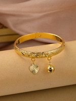 Bracelet tendance en plaqué or 24 ct en forme de cœur pour bébés et enfants
