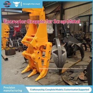 Grappin hydraulique de type Lotus pour excavatrice, pour la manutention de ferraille d'acier, de ferraille de fer et de déchets de pierre en usine - Product Image 1