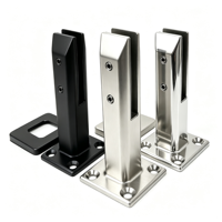 Pince carrée en acier inoxydable de 160 mm pour piscine, support de fixation pour verre de balustrade et main courante d'escalier