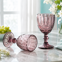 Gobelet à eau en verre coloré de luxe en gros, gobelet à vin rouge vintage épaissi avec logo personnalisé, origine Chine