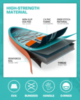 Prix d'usine, vente chaude, planche à pagaie double couche 11'6'* 35''*6'', SUP gonflable pour sports nautiques avec siège de kayak