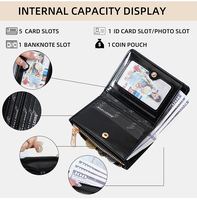 Dompet Wanita Kecil Baellerry Baru, Dompet Lipat Tipis Modis untuk Wanita dan Remaja Putri, Dompet Koin Resleting, Bahan Kulit PU