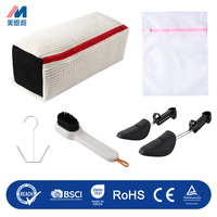 Kit d'entretien professionnel pour chaussures avec support de séchage, embauchoirs, brosse de nettoyage, sac de lavage et ensemble de sacs de lavage réutilisables en chenille carrée