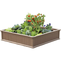 Jardinière de jardin carrée en plastique portable de 4*4 pieds pour l'aménagement extérieur
