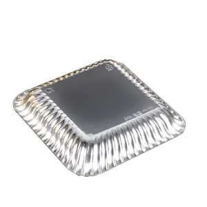 Lesui Recycled Golden Color Disposable Plastic PET Food Serving Tray For Fruit Meat Packaging