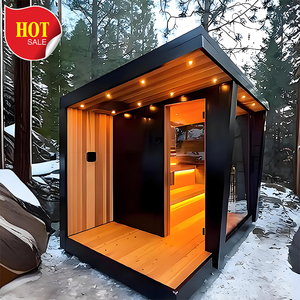 <span class=keywords><strong>Casa</strong></span> de madera prefabricada de <span class=keywords><strong>Finlandia</strong></span> de diseño moderno con sala de vapor de sauna al aire libre hecha principalmente de madera maciza Hemlock - Product Image 4