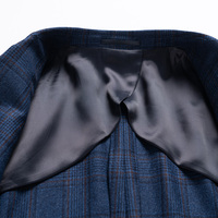 YY042 hommes grande taille manteau décontracté coupe ajustée bleu à carreaux simple boutonnage costume d'affaires veste Style respirant