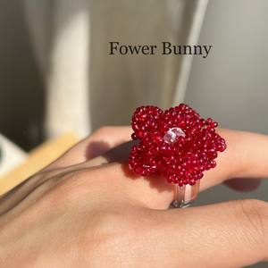 Anelli di Moda Raffinati in Acrilico con Fiore <span class=keywords><strong>Rosso</strong></span> <span class=keywords><strong>Vino</strong></span> Esagerato Personalizzati per Donne - Product Image 3