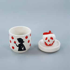 Scatola Portagioie 3D in Dolomite Dipinta a Mano a Forma <span class=keywords><strong>di</strong></span> Teschio - Design Personalizzato Tema Fiaba Scura con Ragazza Silhouette - Product Image 6