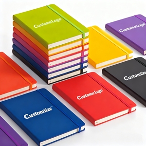 CustomFactory Wholesale Custom Logo <b>A5</b> With Elastic Strap Pu Journal <b>Diary</b> Notebook Notepad Note Book Pu Leather Notebook - Product Image 1