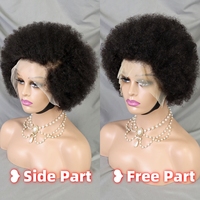 Perruque Afro Crépu Bouclée à Fort Volume, Bon Marché, Frontale Complète 13x4, Perruque Courte Bob Lace Front Sans Colle, Perruques Courtes Pixie Cut en Cheveux Humains