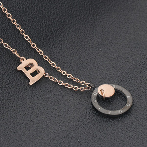 Collier pendentif rond en alliage de zinc plaqué or rose, chaîne de clavicule, bijou à porter au quotidien, cadeau - Product Image 2