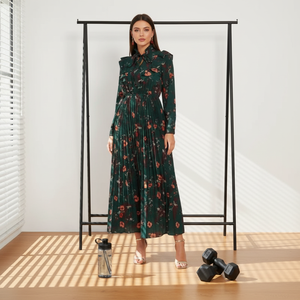 Personalizzato sexy abbigliamento vestito dal fiore del fiore irregolare womenvintage casuale <span class=keywords><strong>midi</strong></span> vestito da notte - Product Image 4