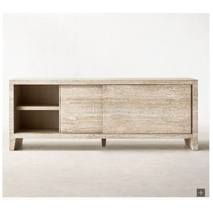 Mueble de Salón Moderno y Minimalista de Mármol Travertino Natural para Televisor - Product Image 2