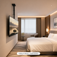 Support de plafond télescopique pour téléviseur, hauteur réglable, support de plafond pour moniteur, VESA 75x75 100x100, support universel pour écran plat