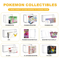 Boîte de présentation portable en acrylique transparent de haute qualité avec couvercle magnétique, boîte de rangement en acrylique poli pour cartes à collectionner TCG et boîtes mystères