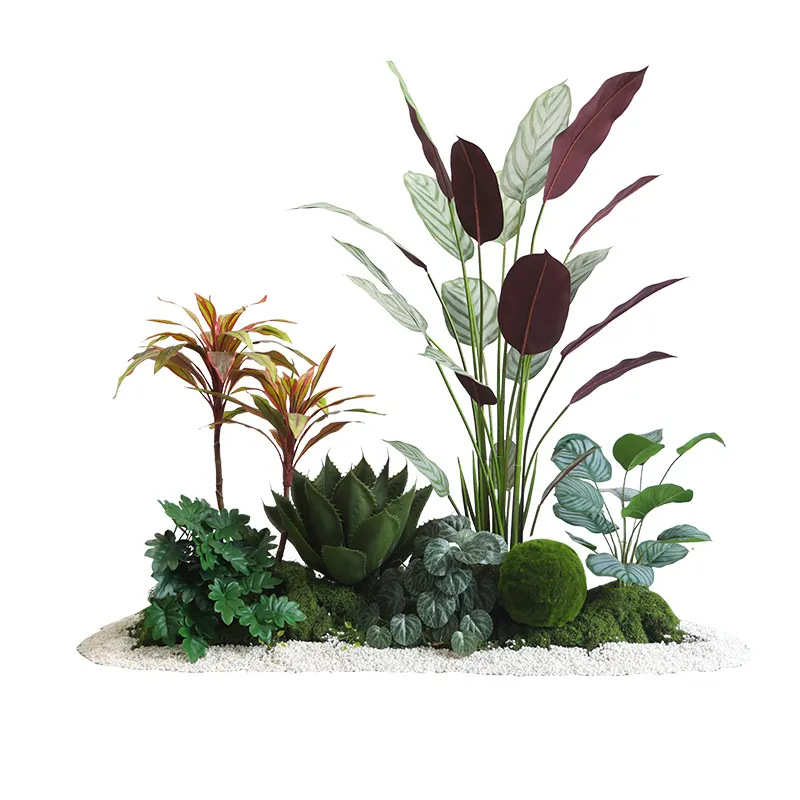 Simulasi lanskap tanaman hijau untuk cahaya high-end mewah mikro dalam ruangan halaman simulasi dekorasi tanaman