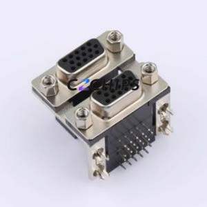 HYCW177-VGA30B-158B D-Sub/VGA Connector Bent Lead Through Hole Connector High Density D-Sub Female 30P Right Angle Insert - Product Image 1