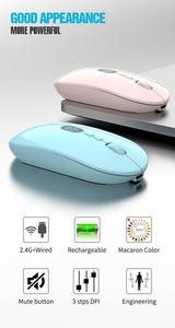 Ratón recargable ultrafino con pantalla digital de alimentación, 5 botones, seguimiento óptico, receptor USB, carga tipo C para ordenador portátil - Product Image 4