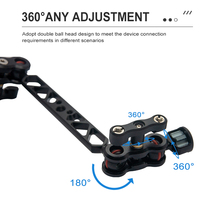 Mini bras magique à 360 degrés avec double rotule 11 pouces bras magique réglable étendu appareil photo reflex numérique support de bras magique