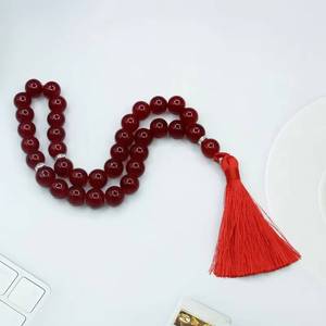 Suministro al por mayor de fábrica de cuentas de vidrio lisas de 12 mm de la marca étnica YASEEN, Tasbih de cristal de 33 piezas, regalo religioso de recuerdo para Eid Mubarak - Product Image 1