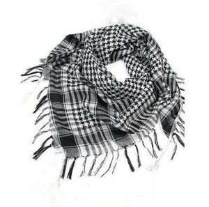 Cổ điển đi bộ đường dài Shemagh Arab khăn kuffiyeh Trắng palestine Keffiyeh quấn hồi giáo Mens khăn Unisex - Product Image 1