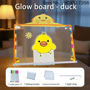 لوح رسم بلاستيكي ABS مضيء من الجانبين بتصميم ديناصور كرتوني من HDX مع قلم - لعبة كتابة للأطفال - Product Image 5