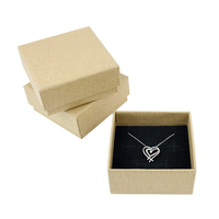 Boîte d'emballage rigide personnalisée en papier kraft brun recyclable pour bijoux, boucles d'oreilles et bracelets, avec éponge de transport